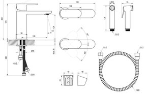 Ravak X070450 - Mosdócsaptelep bidé zuhannyal CHROME, fényes króm