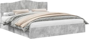 vidaXL Tárolós Ágy fejtámlával Beton Szürke 180 x 200 cm Faanyag