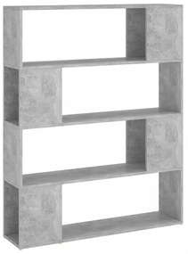betonszürke térelválasztó könyvszekrény 100 x 24 x 124 cm
