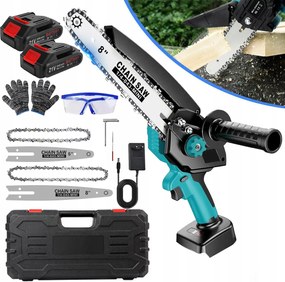 Akkumulátoros Láncfűrész Mini Ágfűrész 2xAKU 6”+8”
