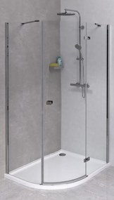 Polysan Fortis Line zuhanykabin 120x90 cm félkör alakú króm fényes/átlátszó üveg FL5290R