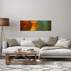 Kép - napraforgó (órával) (90x30 cm)