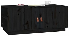 fekete tömör fenyőfa dohányzóasztal 100 x 50 x 41 cm
