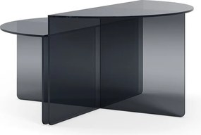 Szürke üveg kerek dohányzóasztal szett 2 db-os ø 80 cm Velta – MOME