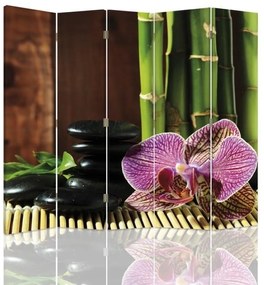 Gario Paraván Kavicsok és orchideák Méret: 180 x 170 cm, Kivitelezés: Klasszikus paraván