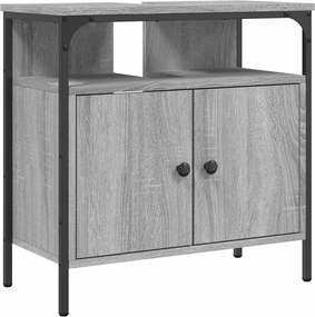 vidaXL szürke sonoma szerelt fa fürdőszobai mosdószekrény 60x30x60 cm