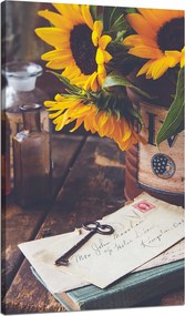 Vászonkép Botanika Levelek Napraforgók 70x120