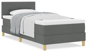 Boxspring ágy matraccal Sötétszürke 100x200 cm Szövet