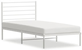 fehér fém ágykeret fejtámlával 80x200 cm