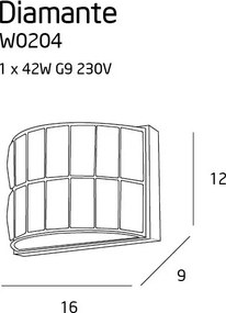 Fali Lámpa Króm DIAMANTE MAXLIGHT W0204