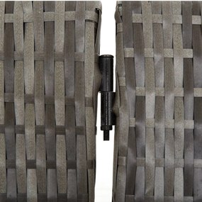 szürke 6-paneles polyrattan térelválasztó