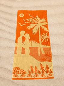 Strandtörülköző narancssárga 75x160 cm