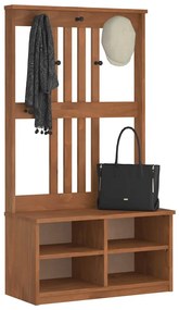 SANDNES tömör fenyőfa előszobafa 87x40x159,5 cm