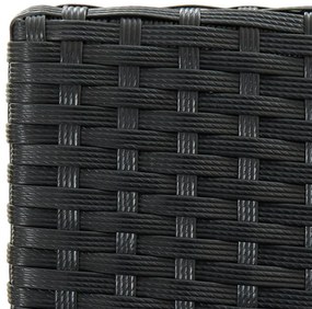 4 db fekete polyrattan kerti bárszék párnával