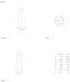 Eglo 900478 - LOBINERO-Z LED 43,2W feszültségszabályzós fehér lámpa