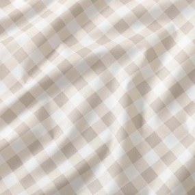 Goldea pamut ágyneműhuzat - kacsák és kockás latte 220 x 200 és 2db 70 x 80 cm