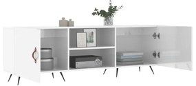fehér magasfényű szerelt fa TV-szekrény 150x30x50 cm