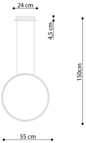 Thoro TH.221 - LED Csillár zsinóron RIO LED/30W/230V CRI95 4000K átm. 55 cm arany