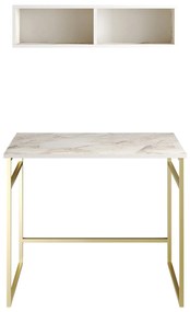 Íróasztal Gama - White, Gold