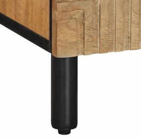 barna tömör mangófa TV-szekrény 100 x 33 x 46 cm