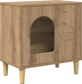 vidaXL Macska Ház Művészi tölgy 51 x 30 x 52 cm Faanyag