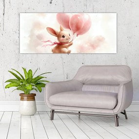 Kép - Nyuszi léggömbökkel (120x50 cm)