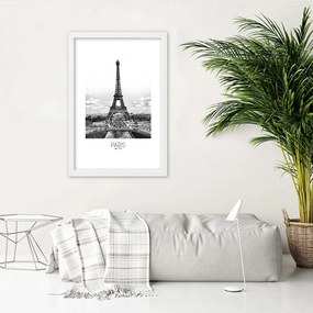 Gario Poszter Az ikonikus Eiffel-torony A keret színe: Fekete, Méret: 40 x 60 cm