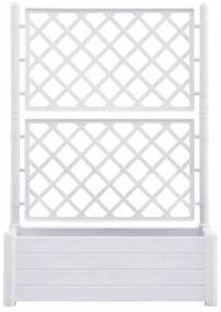 Fehér polipropilén rácsos kerti ültető 100 x 43 x 142 cm