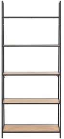 Fekete-natúr színű polcos állvány tölgyfa dekorral 77x175 cm Seaford – Actona