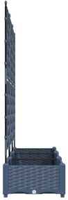 Kerti Cserép Trellis-szel 3 db Szürke 120x40x125.5 cm