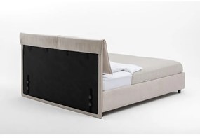 Bézs kárpitozott ágyneműtartós franciaágy ágyráccsal 160x200 cm Myra Pillow – Bonami Selection