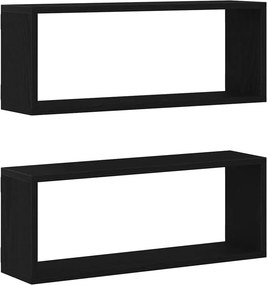 vidaXL Falpolcok polcokkal 2 pcs Fekete tölgy 60 x 15 x 23 cm Faanyag