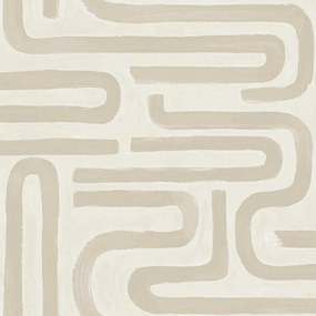 Holden Decor Imaginarium 3 Brushed Geo bézs-taupe geometrikus papír tapéta – 14230