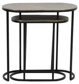 Fém tárolóasztal szett 2 db-os 26x53 cm Bocov – Light &amp; Living