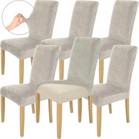 6DB-OS Szett Hideg Székhuzat Bézs Velúr Elasztikus