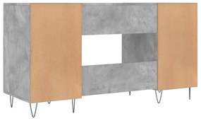 vidaXL betonszürke szerelt fa íróasztal 140 x 50 x 75 cm