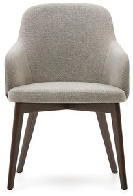 Bézs kárpitozott karfás étkezőfotel Nelida – Kave Home
