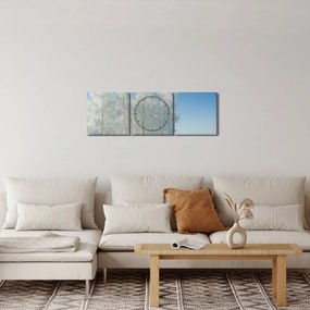 Egy havas táj képe (órával) (90x30 cm)
