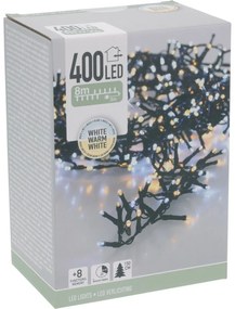 Kültéri fényfüzér Microcluster, 8 m, 400 L ED,meleg fehér + fehér, időzítő, IP44, 8 m