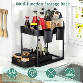 Mosdó alatti polc, 2 szint, konyhai rendszerező