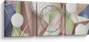 Kép - 3D absztrakció pasztell színekben (órával) (90x30 cm)