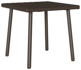 téglalap barna polyrattan kerti dohányzóasztal 40x40x37cm