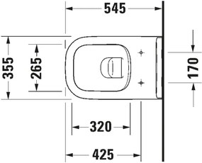 Duravit 25700920002 - Függesztett perem nélküli WC D-CODE kerámia/fényes fehér