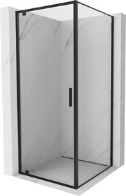 Mexen Exo-BR 90 x 90 cm-es nyitható zuhanykabin, átlátszó, fekete - 8181-090-090-70-00