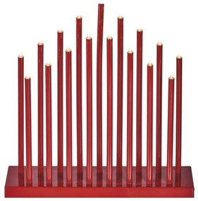 LED Karácsonyi gyertyatartó 17xLED/3xAA piros