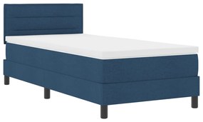 Boxrugó Ágy Mattal és LED Kék 90x200 cm Szövet