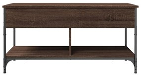 barna tölgy színű szerelt fa és fém dohányzóasztal 100x50x50 cm