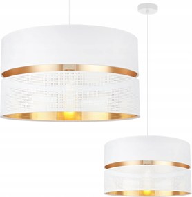 Függeszték Lámpa Mennyezeti Csillár Fehér Hálós Lámpaernyő Arany Közép E27