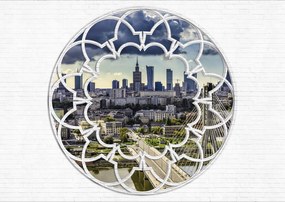 Fotótapéta Város keretben panoráma felhőkarcolók tégla 200x140 +ragasztó