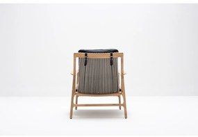 Fekete-natúr színű bőr fotel Dedo – Gazzda